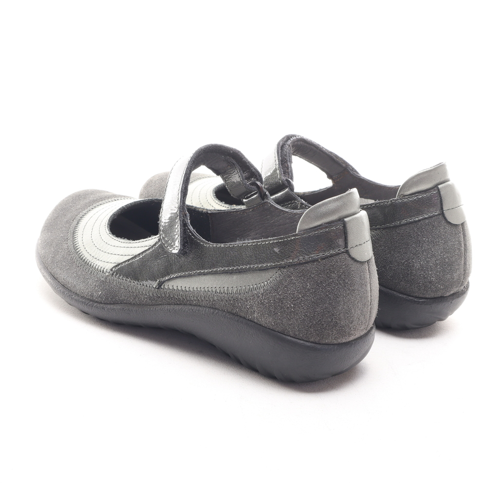 Naot Kirei Suede Leather Mary Jane Flats Loafer Sneaker Women EU 37 Gray/Black - Picture 8 of 15